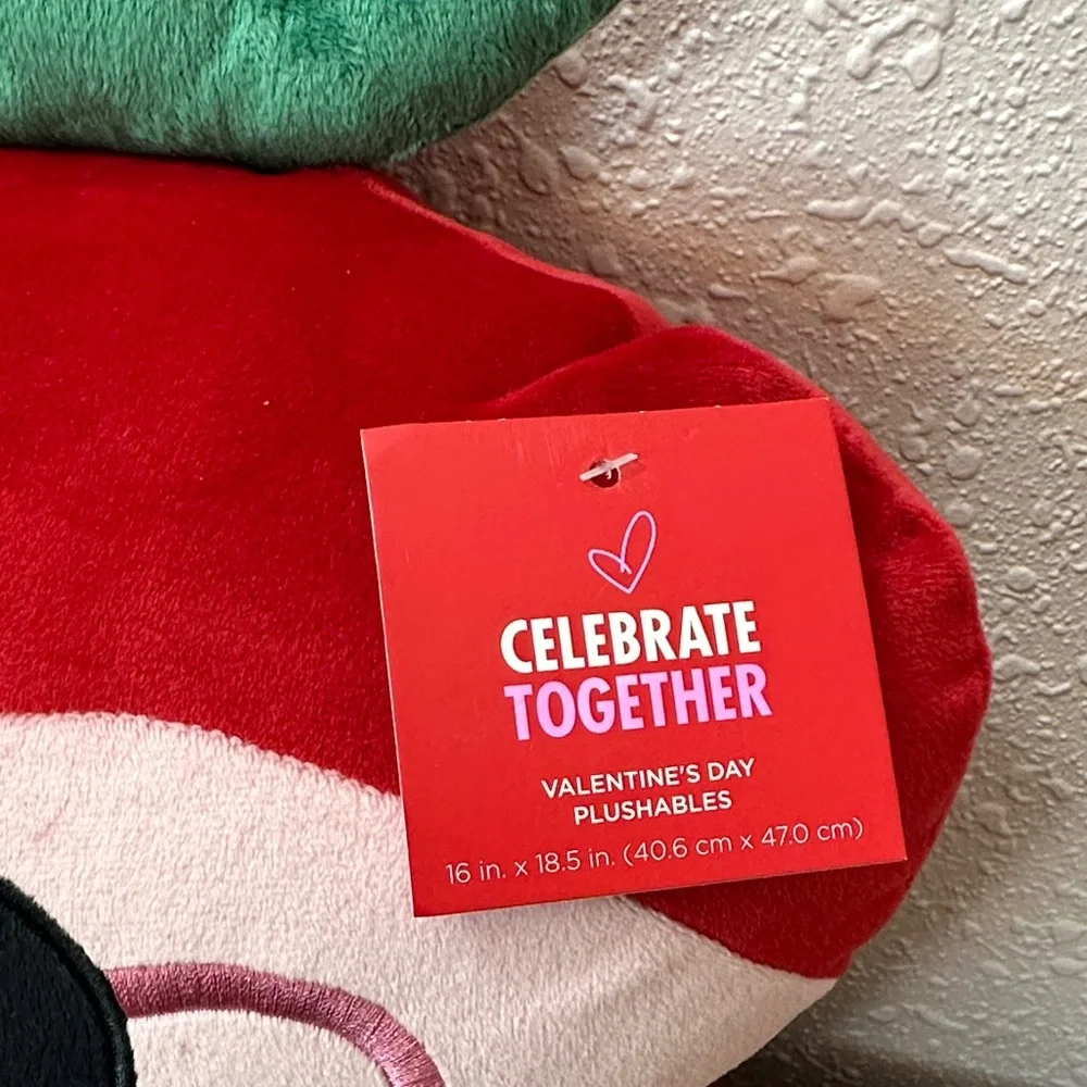 Celebrate Together Valentine's Day Strawberry Plush Pillow - Red and Green